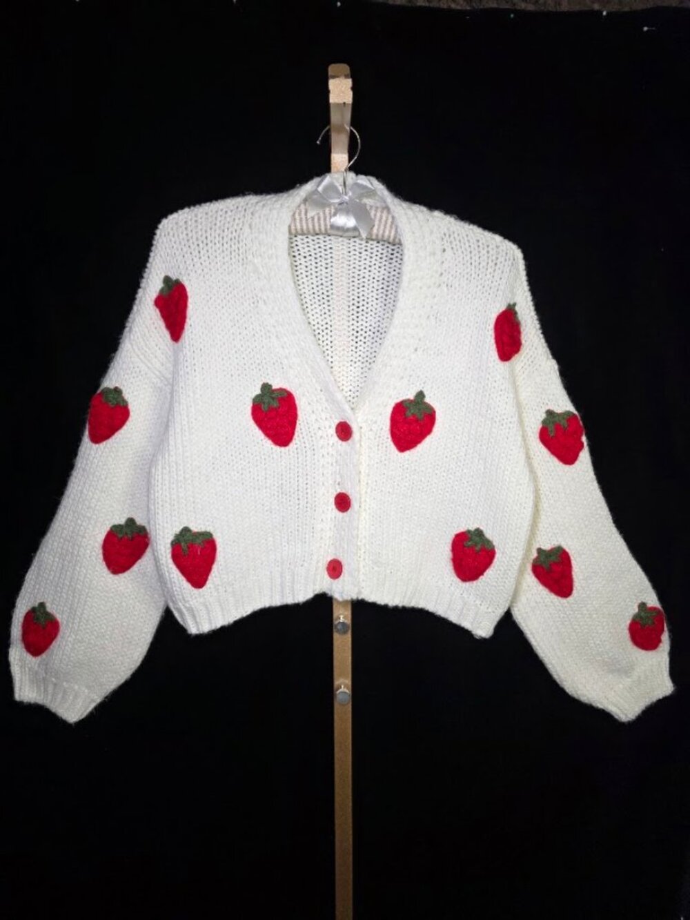 BaeVely Strawberry Cardigan Sweater M